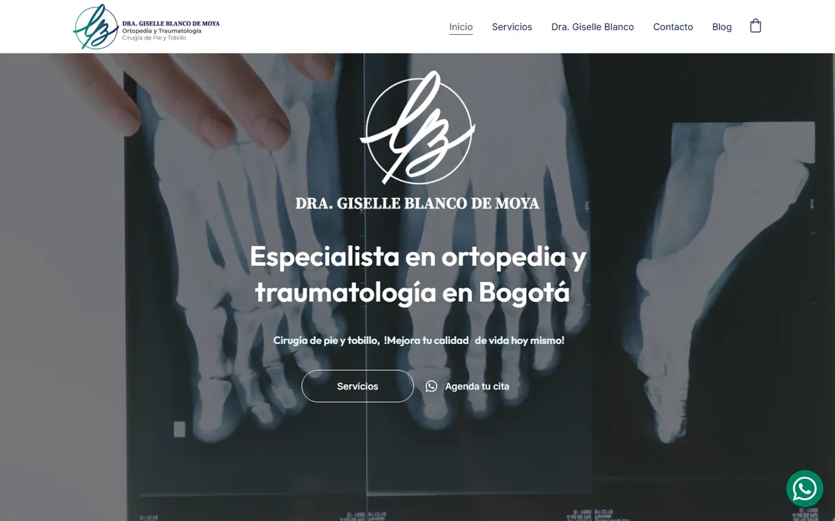 Captura del sitio web de Dra. Giselle Blanco en escritorio