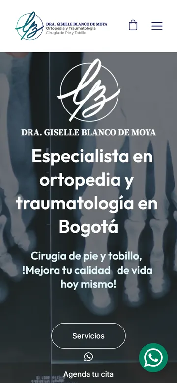 Captura del sitio web de Dra. Giselle Blanco en móvil
